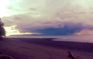 Storms over the sea in Pavones 